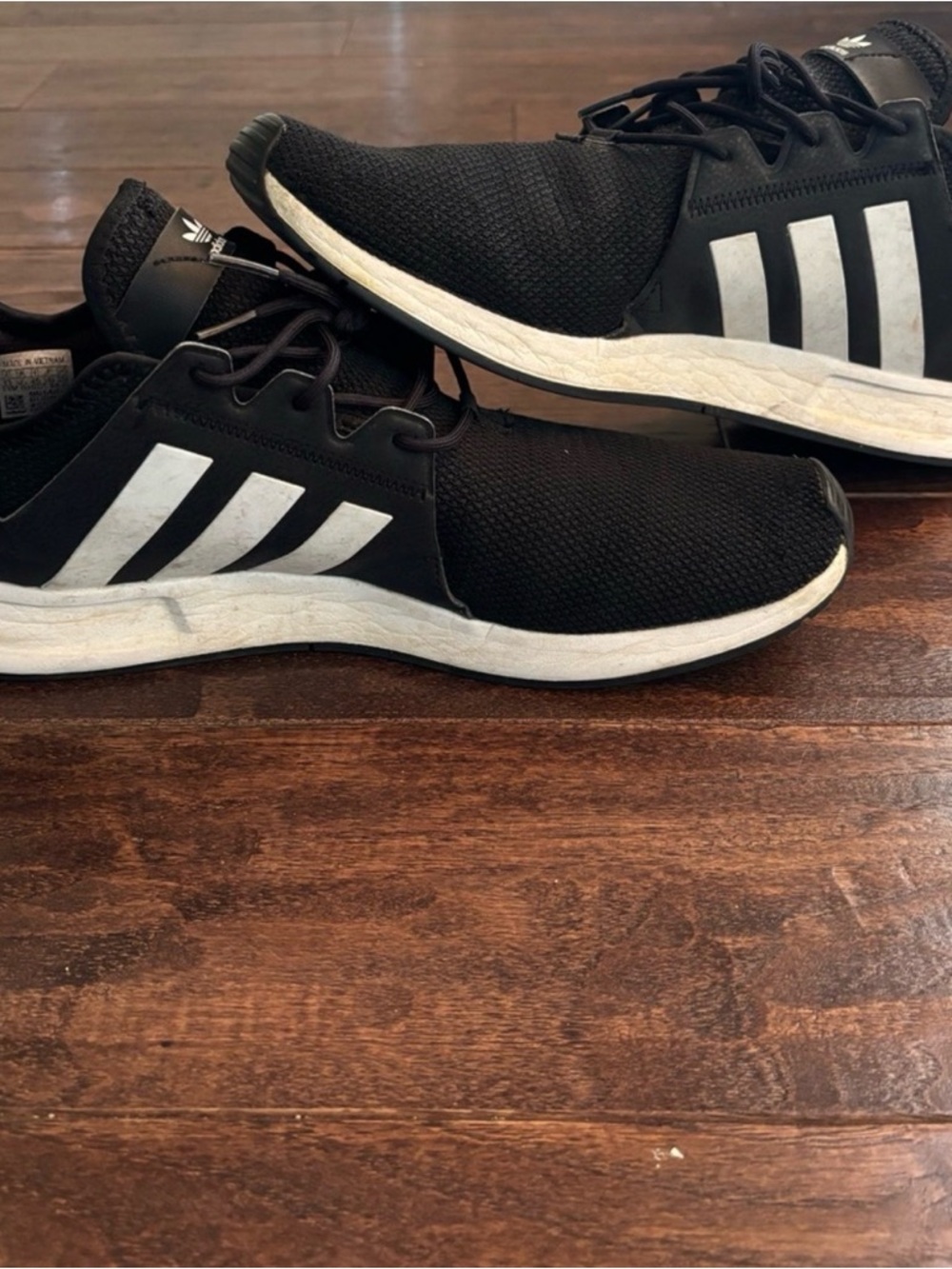 adidas Black Athletic Sneakers with White Stripes